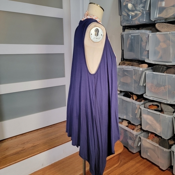 Game Day Girl Stuff Blue duster vest with orange - white stripes Size L - Picture 4 of 15